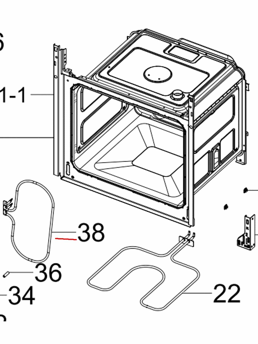Тэн (нагревательный элемент) DG47-00011C для духового шкафа Samsung